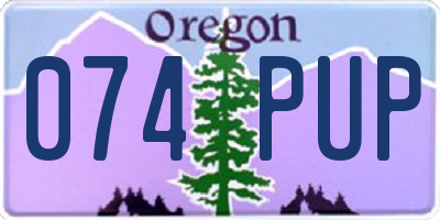 OR license plate 074PUP