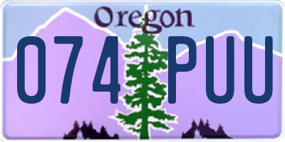 OR license plate 074PUU