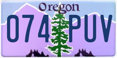 OR license plate 074PUV