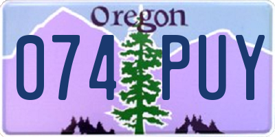 OR license plate 074PUY