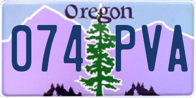OR license plate 074PVA