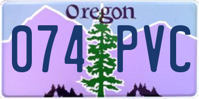 OR license plate 074PVC