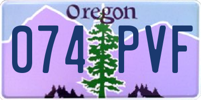 OR license plate 074PVF
