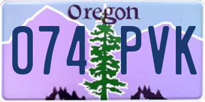 OR license plate 074PVK