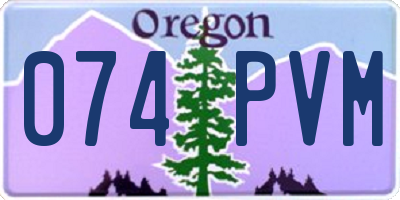 OR license plate 074PVM