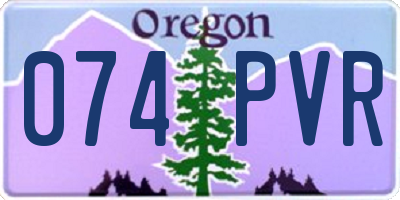OR license plate 074PVR