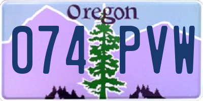 OR license plate 074PVW