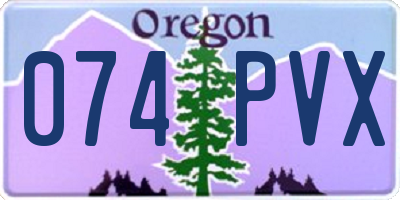 OR license plate 074PVX