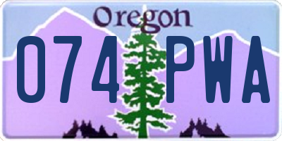 OR license plate 074PWA