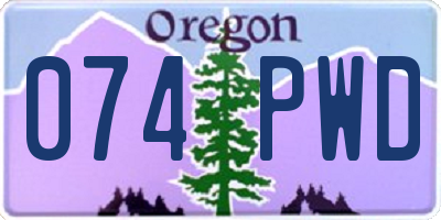 OR license plate 074PWD