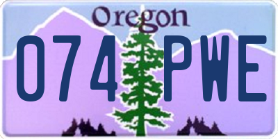 OR license plate 074PWE