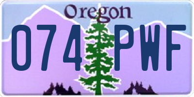 OR license plate 074PWF