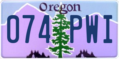 OR license plate 074PWI