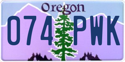 OR license plate 074PWK