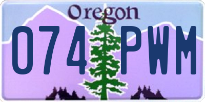 OR license plate 074PWM