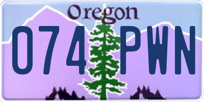 OR license plate 074PWN