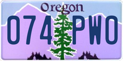 OR license plate 074PWO
