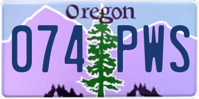 OR license plate 074PWS