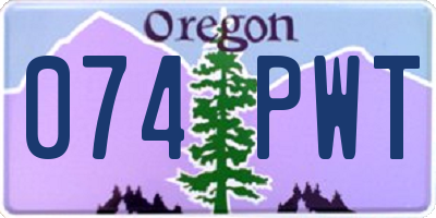 OR license plate 074PWT