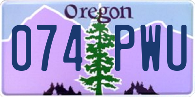 OR license plate 074PWU