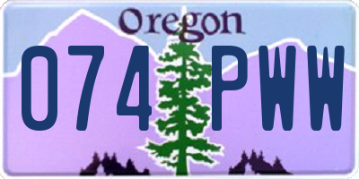 OR license plate 074PWW