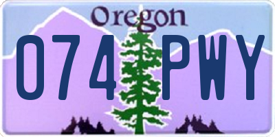 OR license plate 074PWY