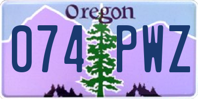 OR license plate 074PWZ