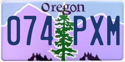 OR license plate 074PXM