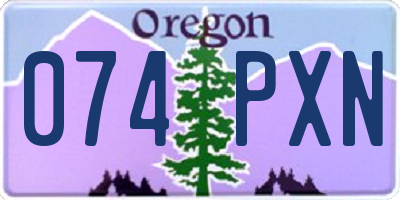 OR license plate 074PXN