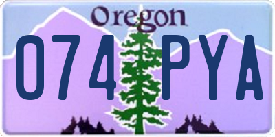 OR license plate 074PYA
