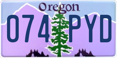 OR license plate 074PYD