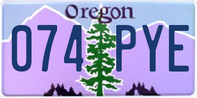 OR license plate 074PYE