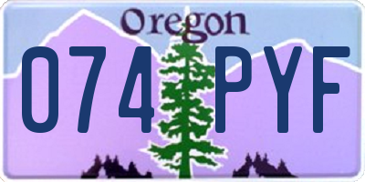OR license plate 074PYF
