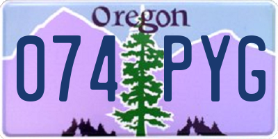 OR license plate 074PYG