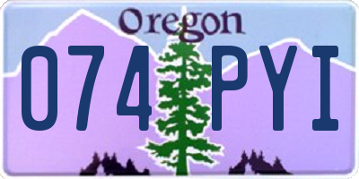 OR license plate 074PYI