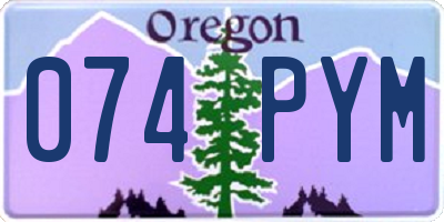 OR license plate 074PYM