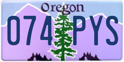 OR license plate 074PYS
