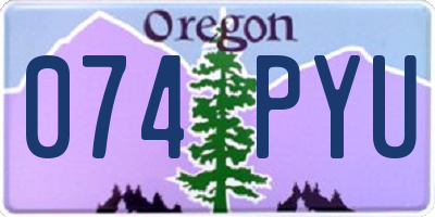 OR license plate 074PYU