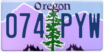 OR license plate 074PYW