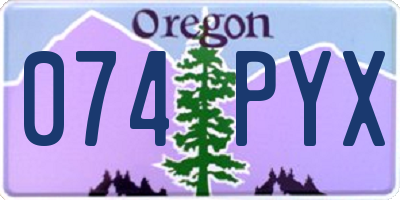 OR license plate 074PYX