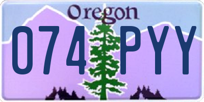 OR license plate 074PYY