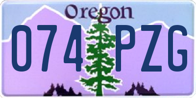 OR license plate 074PZG