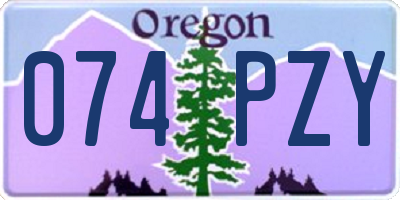 OR license plate 074PZY