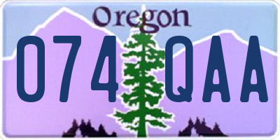 OR license plate 074QAA