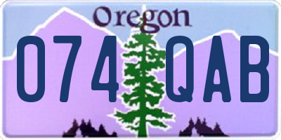 OR license plate 074QAB