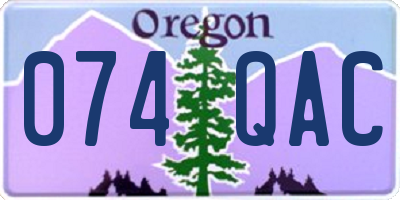 OR license plate 074QAC