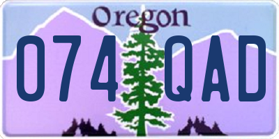OR license plate 074QAD
