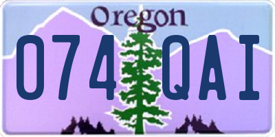 OR license plate 074QAI