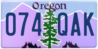 OR license plate 074QAK