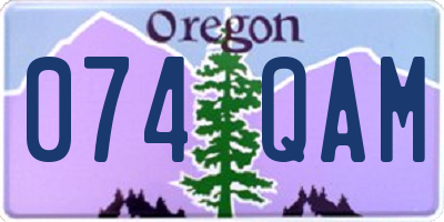 OR license plate 074QAM